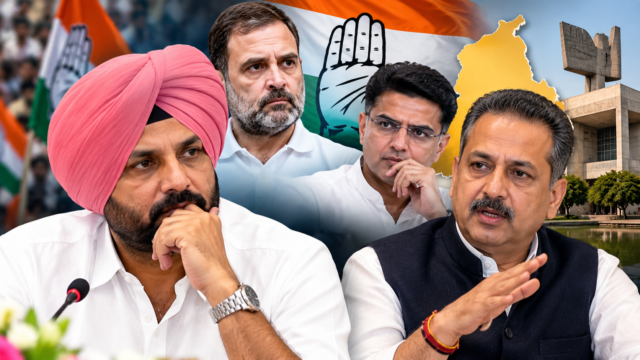 पंजाब कांग्रेस अध्यक्ष राजा वड़िंग और विजय इंदर सिंगला, नेतृत्व परिवर्तन को लेकर चर्चा