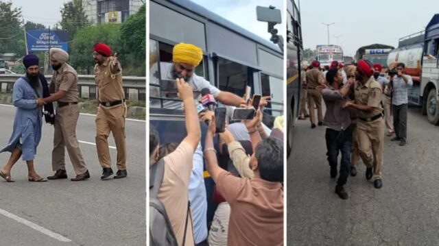 Punjab Bandh protest over Parvinder Singh Jhota murder case, protesters and police in Punjab